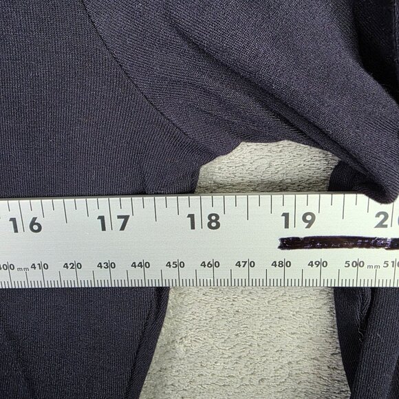 Womens Michael Kors Navy Blue Twist Front Top Long Sleeve Rayon Stretch Size M - Picture 5 of 9